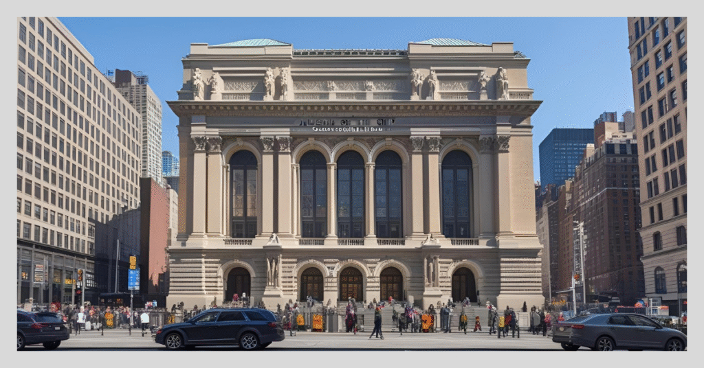 A large building featuring a prominent clock on top, identified as the Museum of the City of New York.